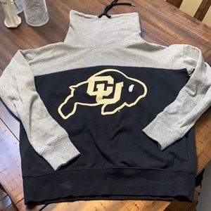Colorado Buffaloes Cowl Neck Sweatshirt - Black/Gray (M)